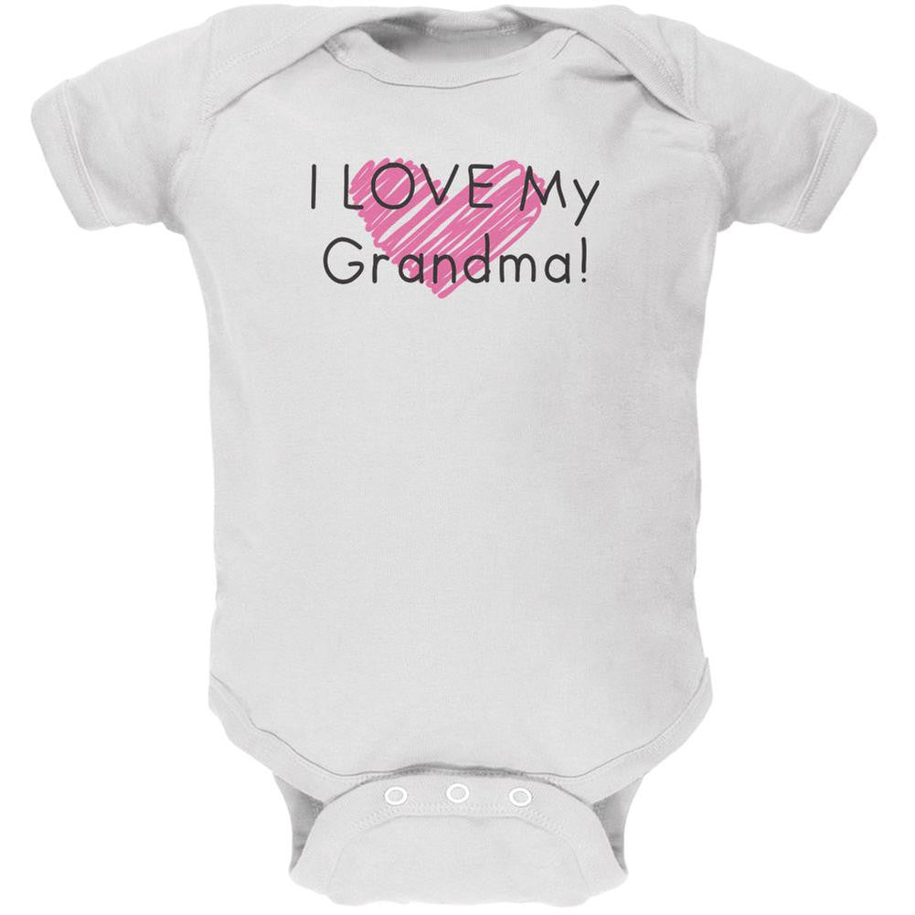 I LOVE My Grandma! White Soft Baby One Piece Baby One Piece Old Glory 0-3M White 