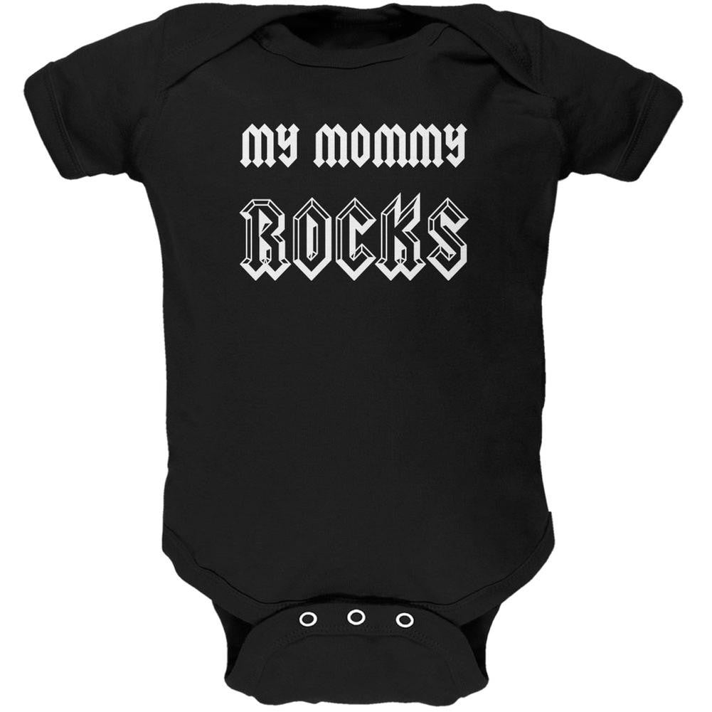 Mother's Day - My Mommy Rocks Black Soft Baby One Piece Baby One Piece Old Glory 0-3M Black 