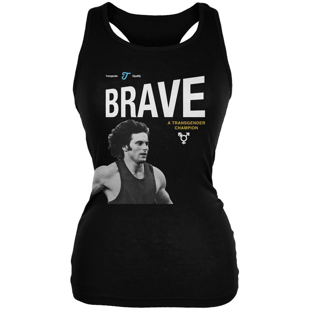 Bruce Jenner Brave Cereal Box - Black Juniors Soft Tank Top Juniors Tank Tops Old Glory 2XL Black 