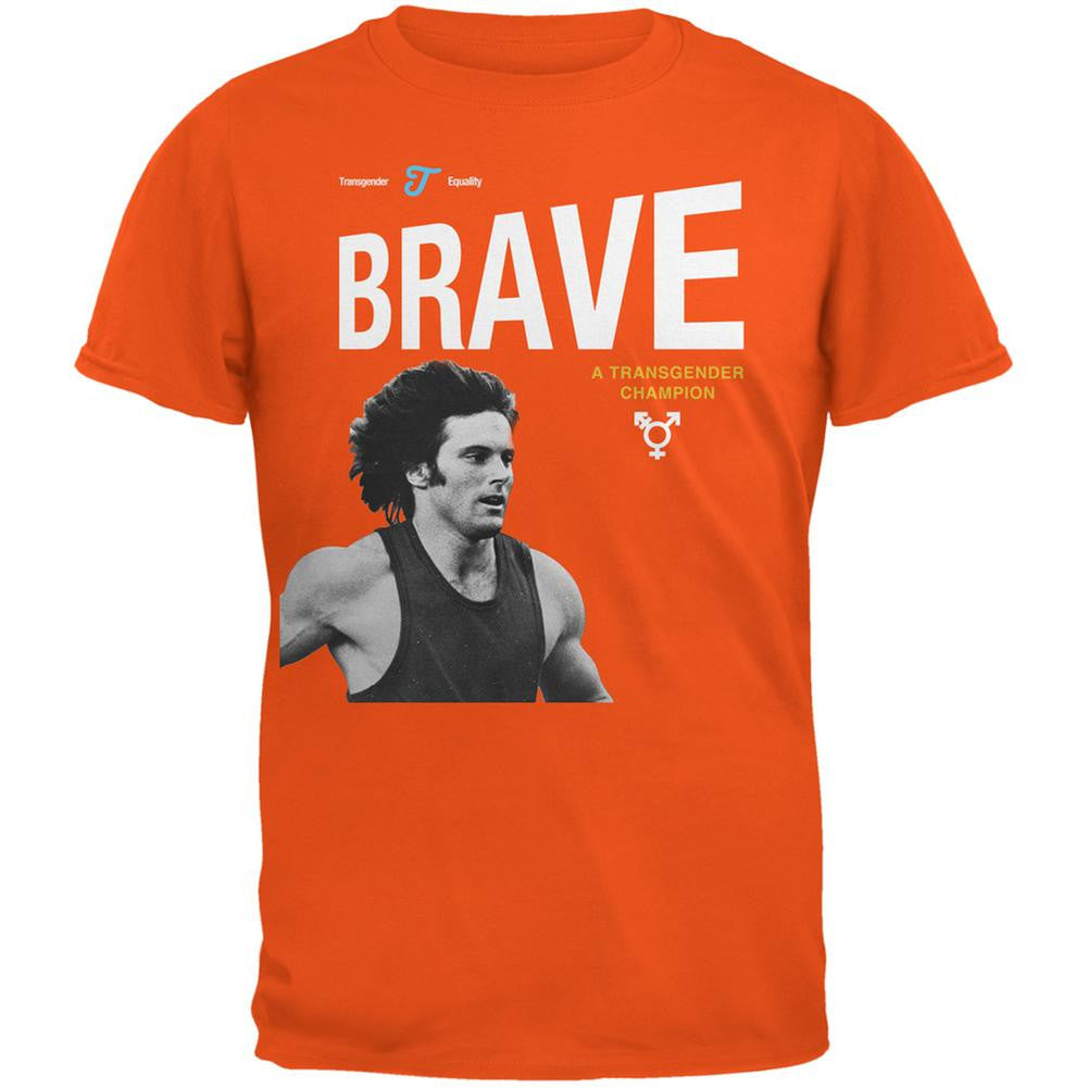 Bruce Jenner Brave Cereal Box - Orange Adult T-Shirt Men's T-Shirts Old Glory 2XL Orange 