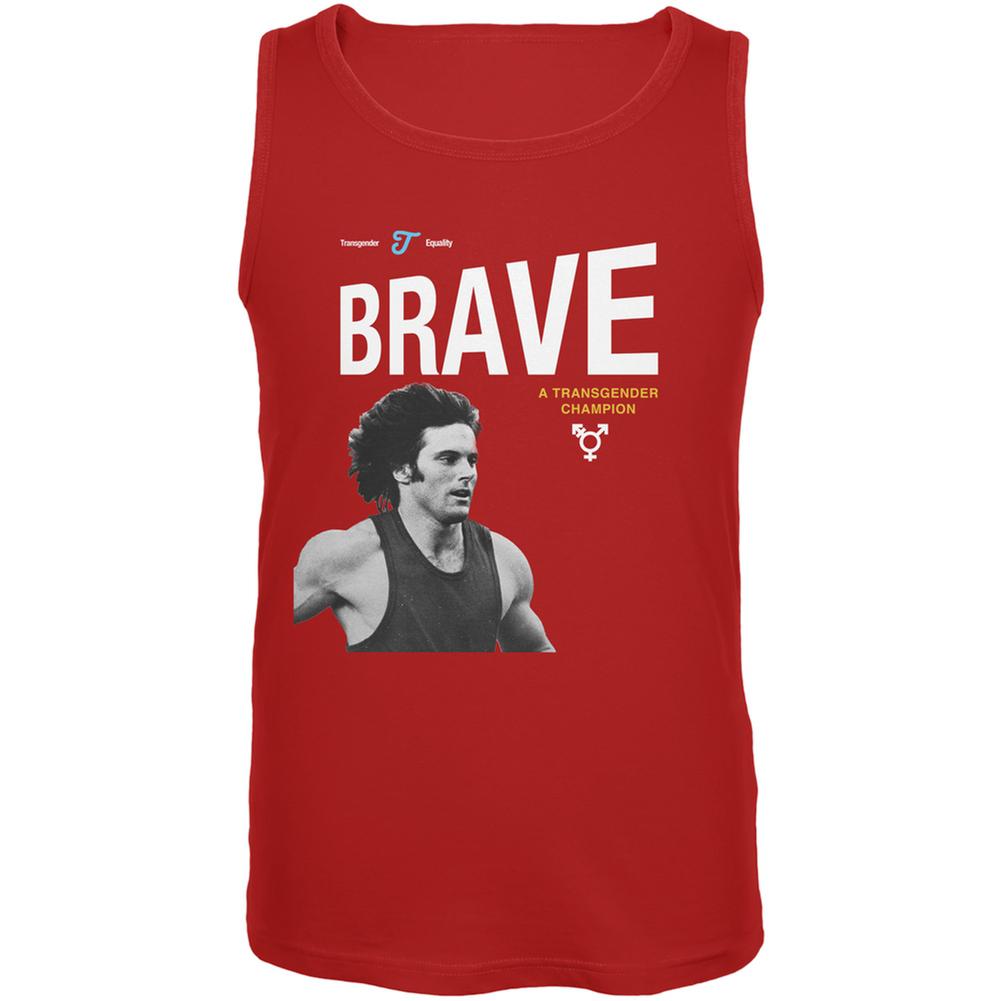 Bruce Jenner Brave Cereal Box - Red Adult Tank Top Men's Tank Tops Old Glory 2XL Red 