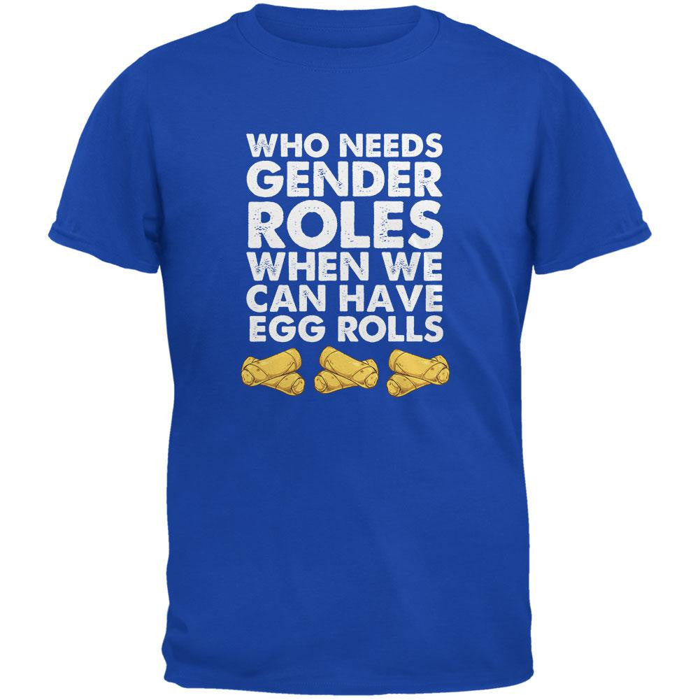 Who Needs Gender Roles - Egg Rolls Metro Blue Adult T-Shirt Men's T-Shirts Old Glory 2XL Blue 