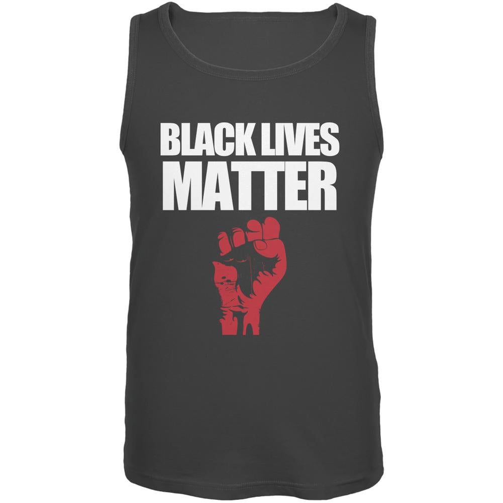 Black Lives Matter Charcoal Grey Adult Tank Top Men's Tank Tops Old Glory SM Grey