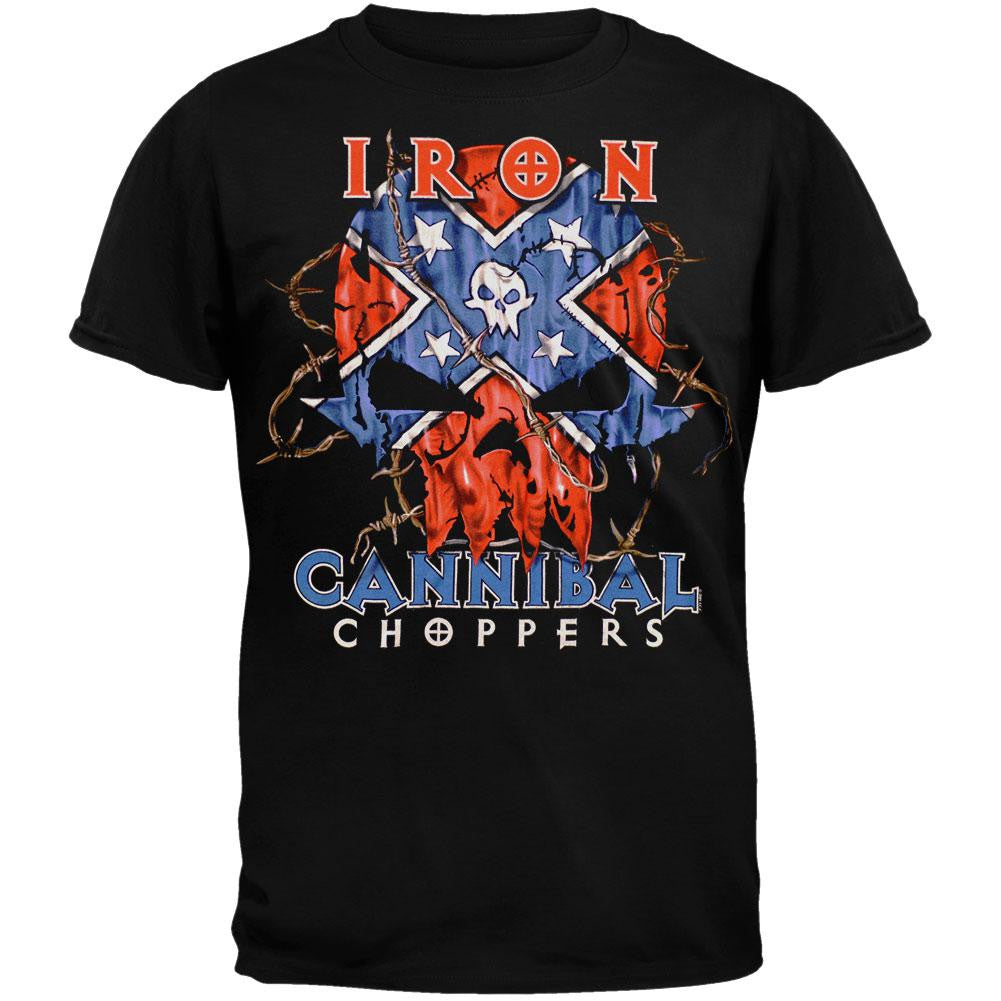 Iron Cannibal Choppers - Dixie Pride T-Shirt Men's T-Shirts Old Glory 2XL Black 