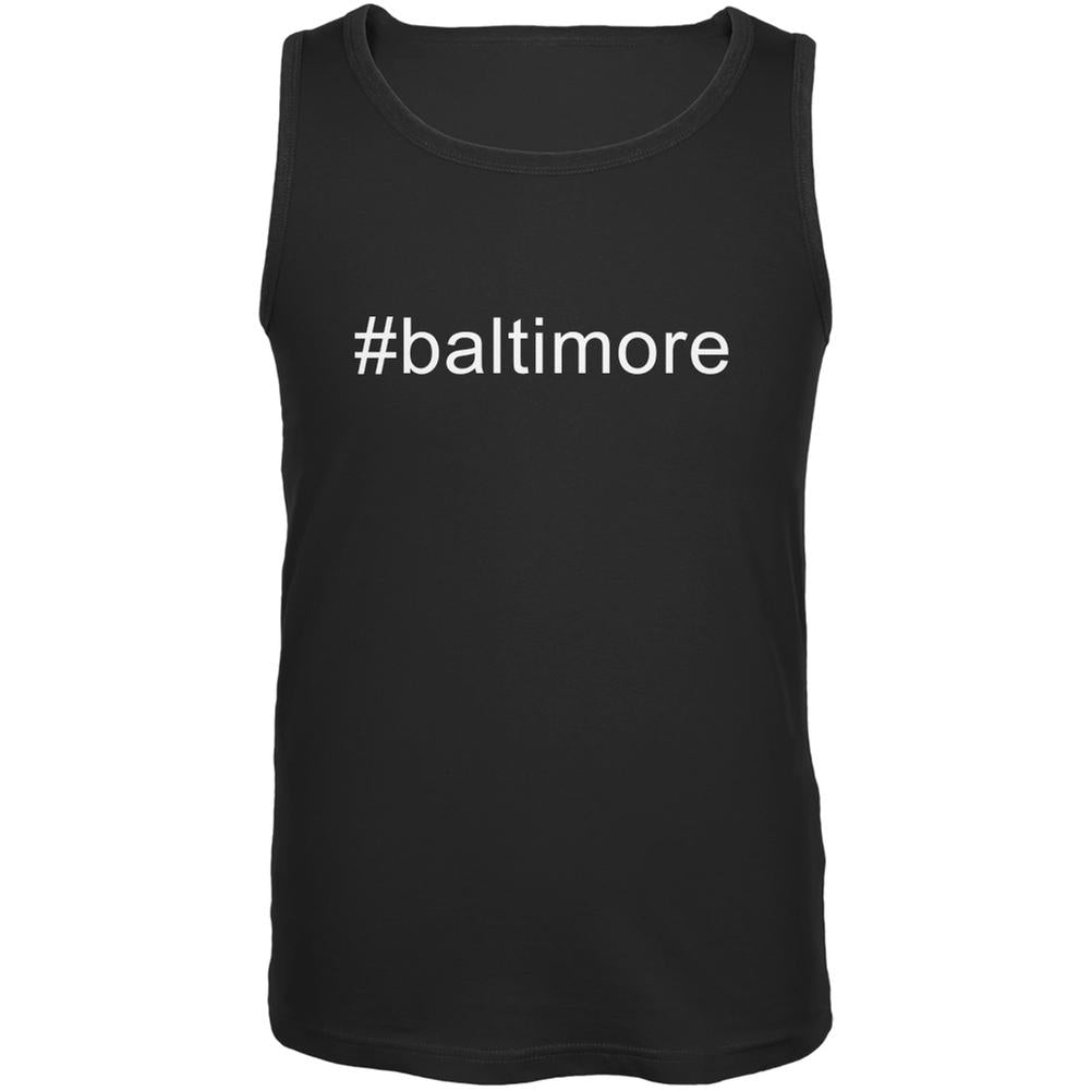 #baltimore Black Adult Tank Top Men's Tank Tops Old Glory SM Black 