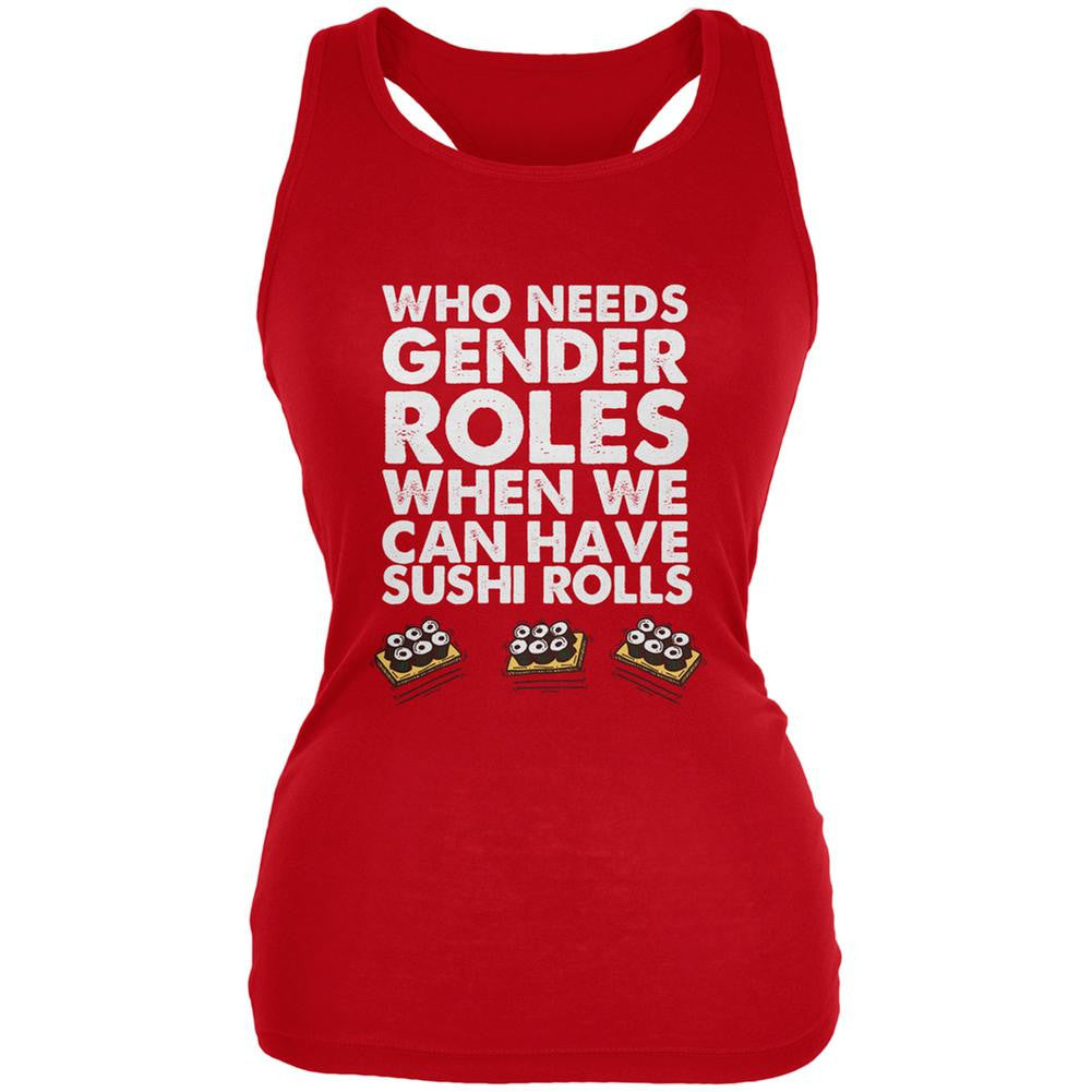 Who Needs Gender Roles - Sushi Rolls Red Juniors Soft Tank Top Juniors Tank Tops Old Glory 2XL Red 