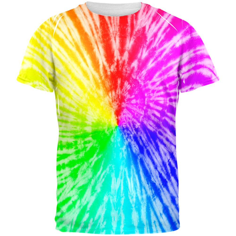 Rainbow Pride LGBT Tie Dye All Over Adult T-Shirt Men's T-Shirts Old Glory 2XL Multi 