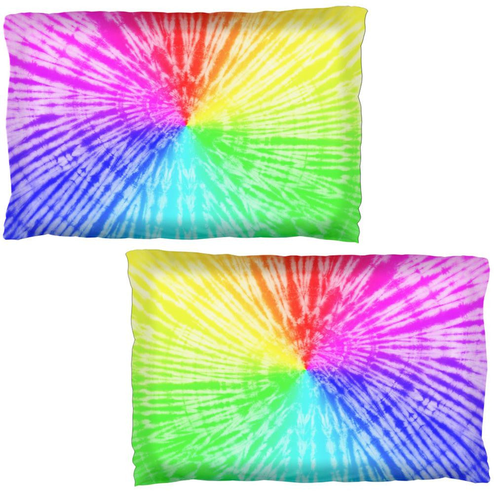 Rainbow Pride LGBT Tie DyeAll Over Pillow Case Set Pillowcases Old Glory OS Multicoloured 