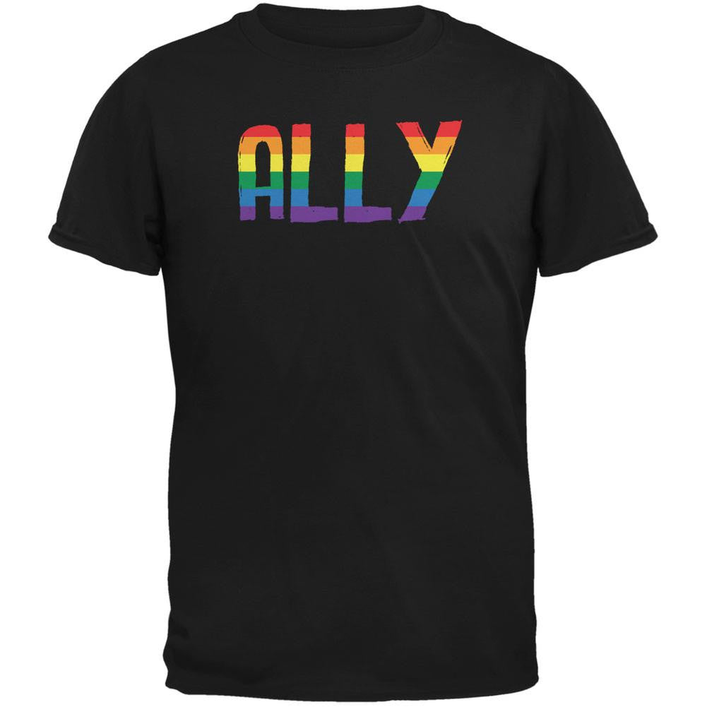 LGBT - Ally Pride Black Adult T-Shirt Men's T-Shirts Old Glory 2XL Black 