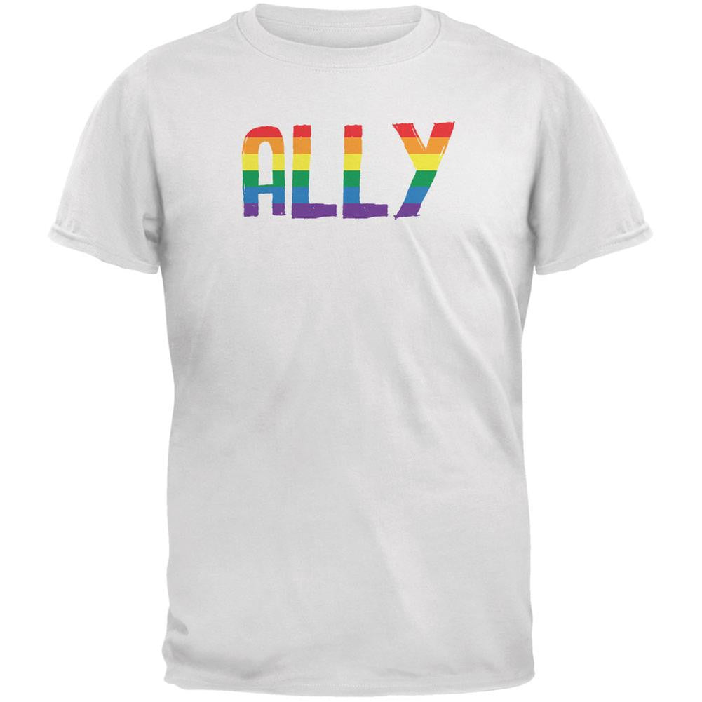 LGBT - Ally Pride White Youth T-Shirt Youth T-Shirts Old Glory LG White 