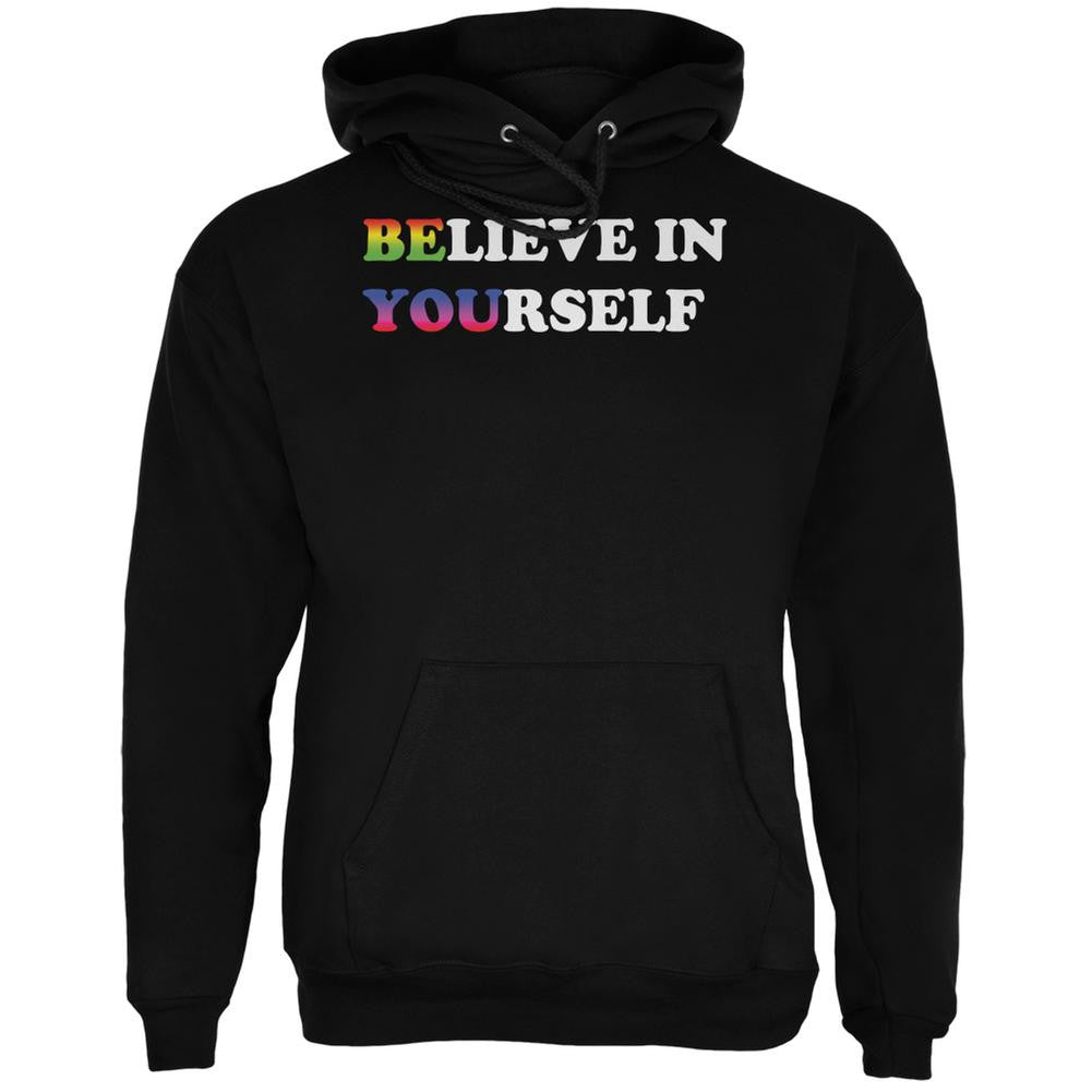 Believe in Yourself Be You LGBT Black Adult Hoodie Men's Hoodies Old Glory SM Black 