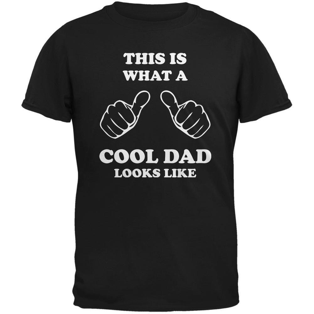 Father's Day What a Cool Dad Looks Like Navy Adult T-Shirt Men's T-Shirts Old Glory   