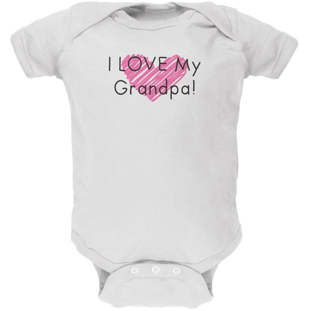 I LOVE My Grandpa! White Soft Baby One Piece Baby One Piece Old Glory 0-3M White 