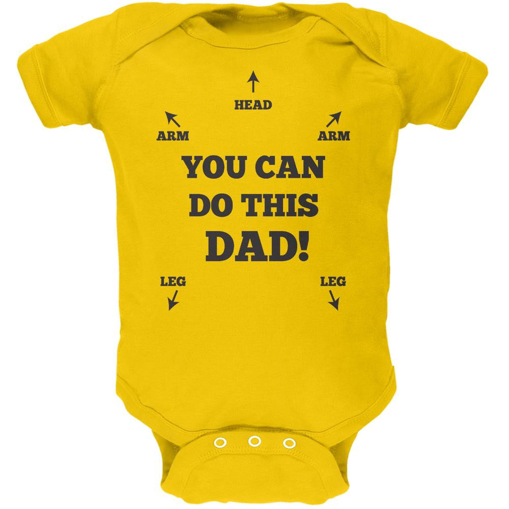 Father's Day You Can Do This Dad Yellow Soft Baby One Piece Baby One Piece Old Glory 0-3M Yellow 