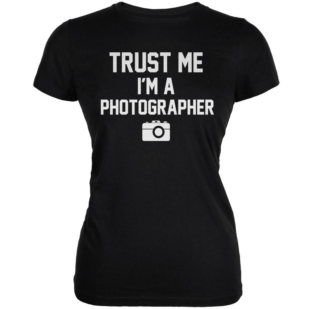 Trust Me Im A Photographer Black Juniors Soft T-Shirt Juniors T-Shirts Old Glory 2XL Black 