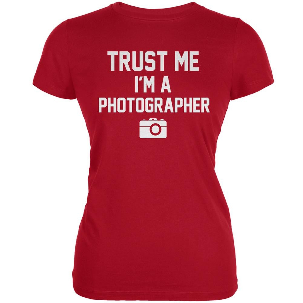 Trust Me Im A Photographer Red Juniors Soft T-Shirt Juniors T-Shirts Old Glory 2XL Red 