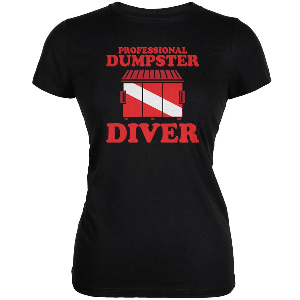 Professional Dumpster Diver Black Juniors Soft T-Shirt Juniors T-Shirts Old Glory 2XL Black 