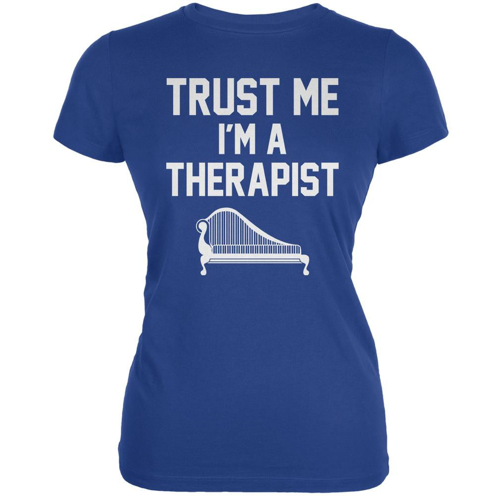 Trust Me Im A Therapist Royal Juniors Soft T-Shirt Juniors T-Shirts Old Glory 2XL Blue 