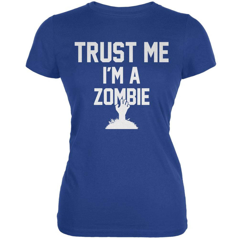 Trust Me Im A Zombie Royal Juniors Soft T-Shirt Juniors T-Shirts Old Glory 2XL Blue 