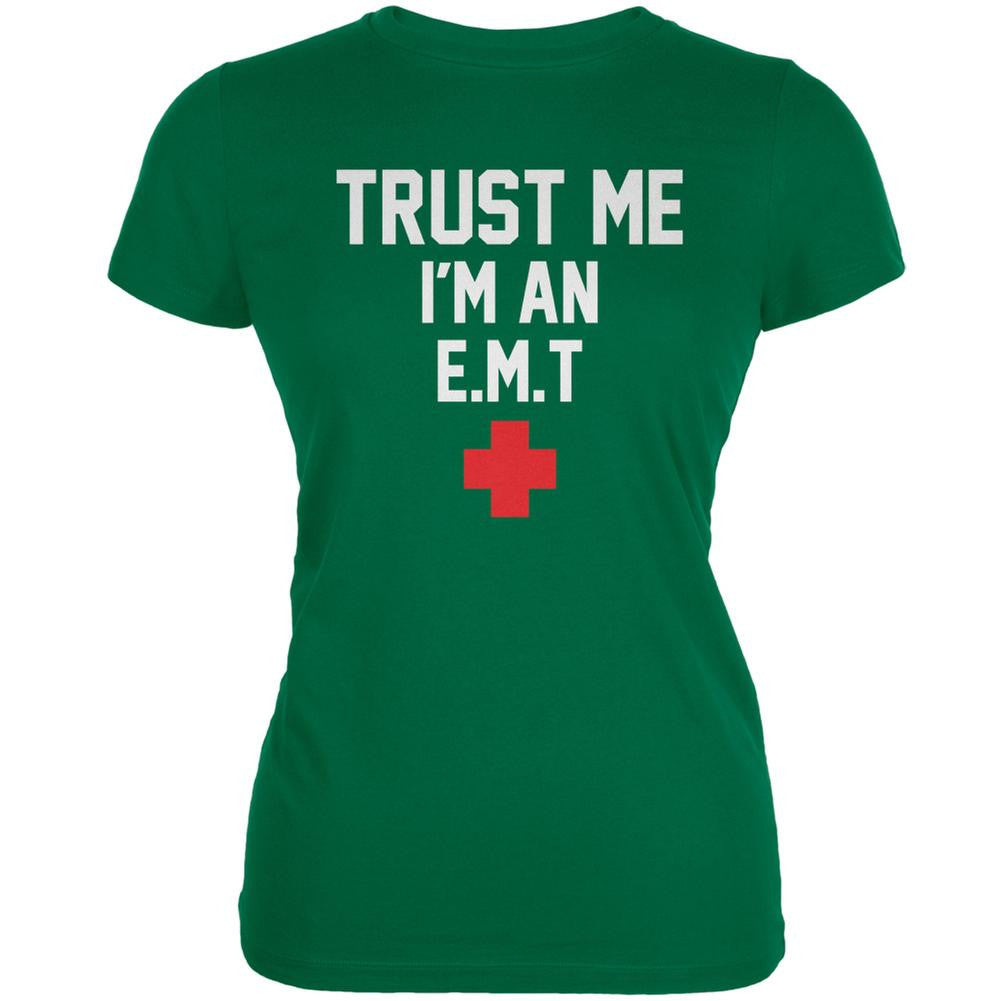 Trust Me Im An EMT Kelly Green Juniors Soft T-Shirt Juniors T-Shirts Old Glory 2XL Green 