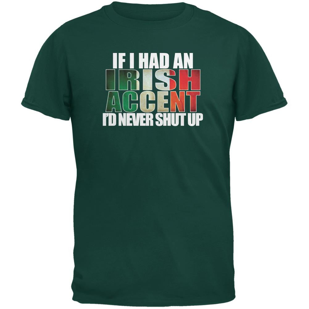 St Patricks Day Irish Accent Funny Forest Green Adult T-Shirt Men's T-Shirts Old Glory 2XL Green 