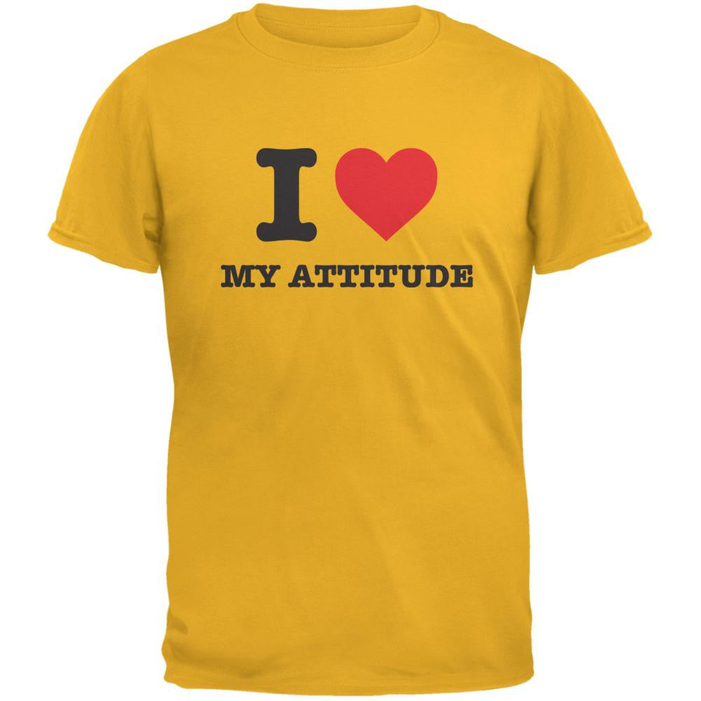 I Heart My Attitude Gold Adult T-Shirt Men's T-Shirts Old Glory 2XL Yellow 