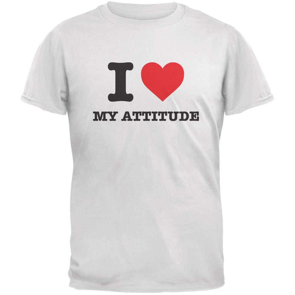 I Heart My Attitude White Adult T-Shirt Men's T-Shirts Old Glory 2XL White 