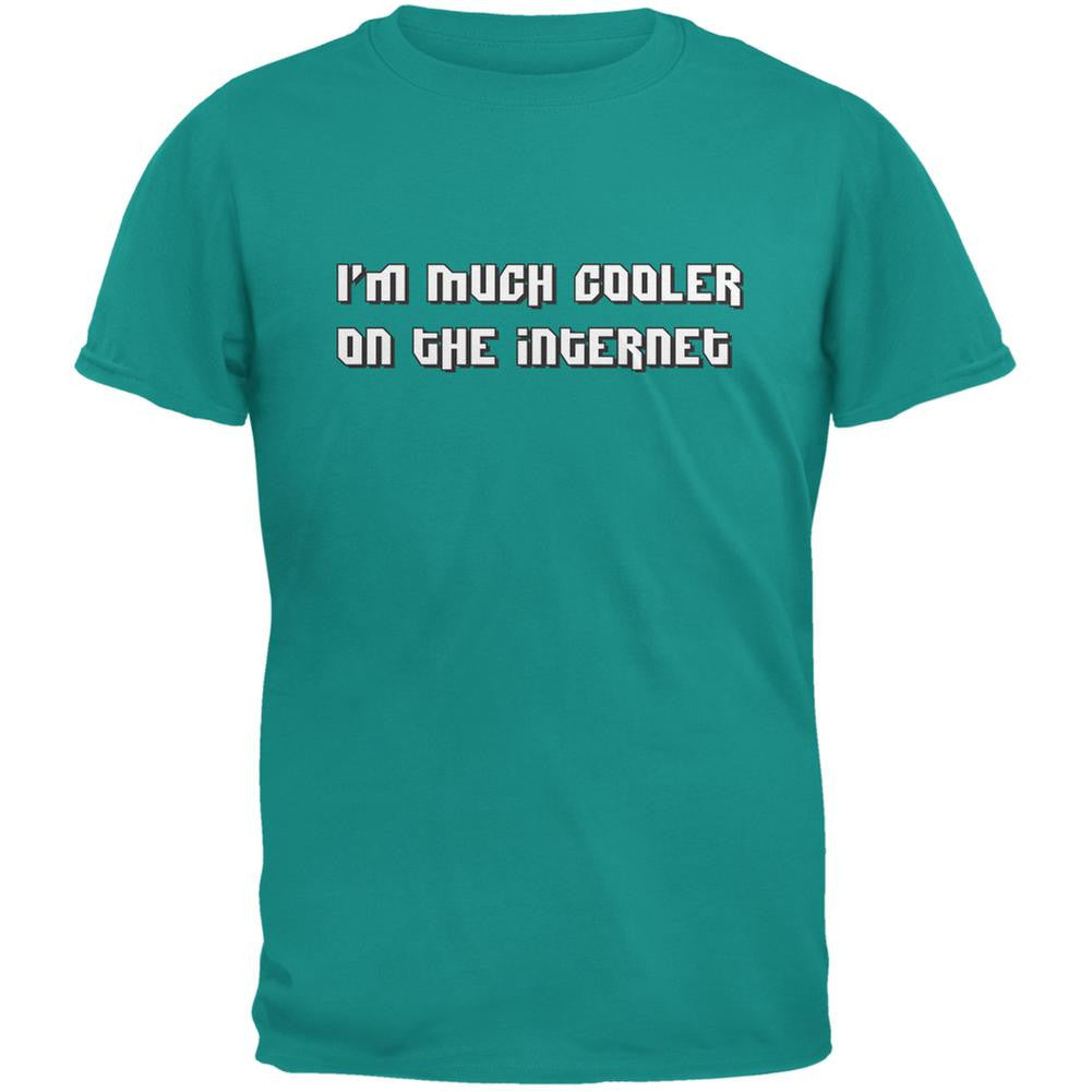 Much Cooler On The Internet Jade Green Adult T-Shirt Men's T-Shirts Old Glory 2XL Green 