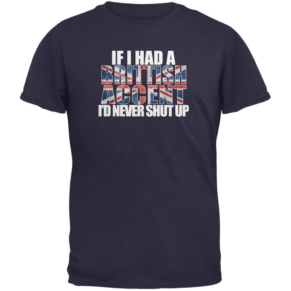 British Accent Funny Navy Youth T-Shirt Youth T-Shirts Old Glory LG Blue 