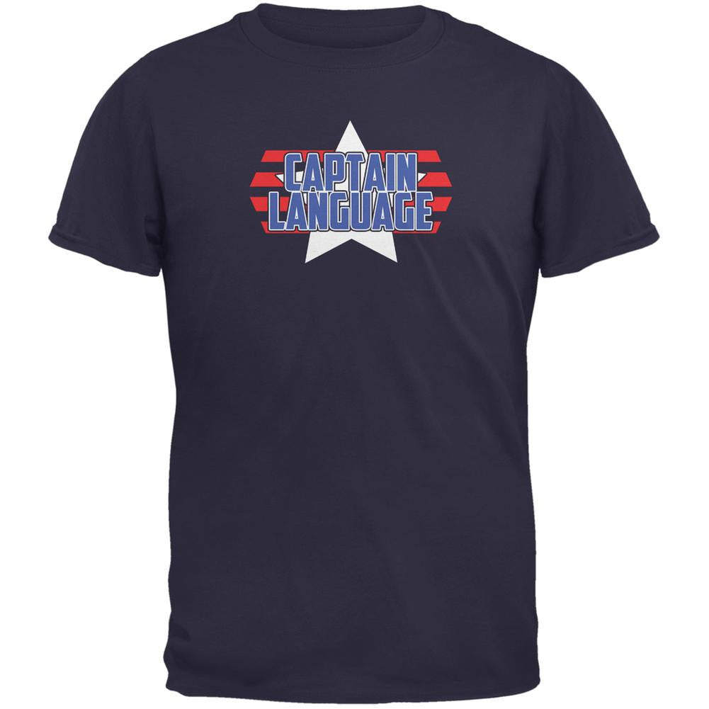 Captain Language Funny Navy Adult T-Shirt Men's T-Shirts Old Glory 2XL Blue 