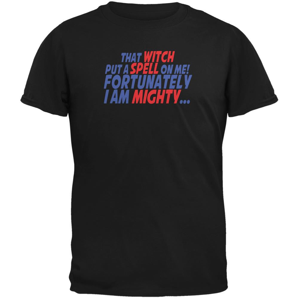 Witch Spell Mighty Funny Black Adult T-Shirt Men's T-Shirts Old Glory 2XL Black 