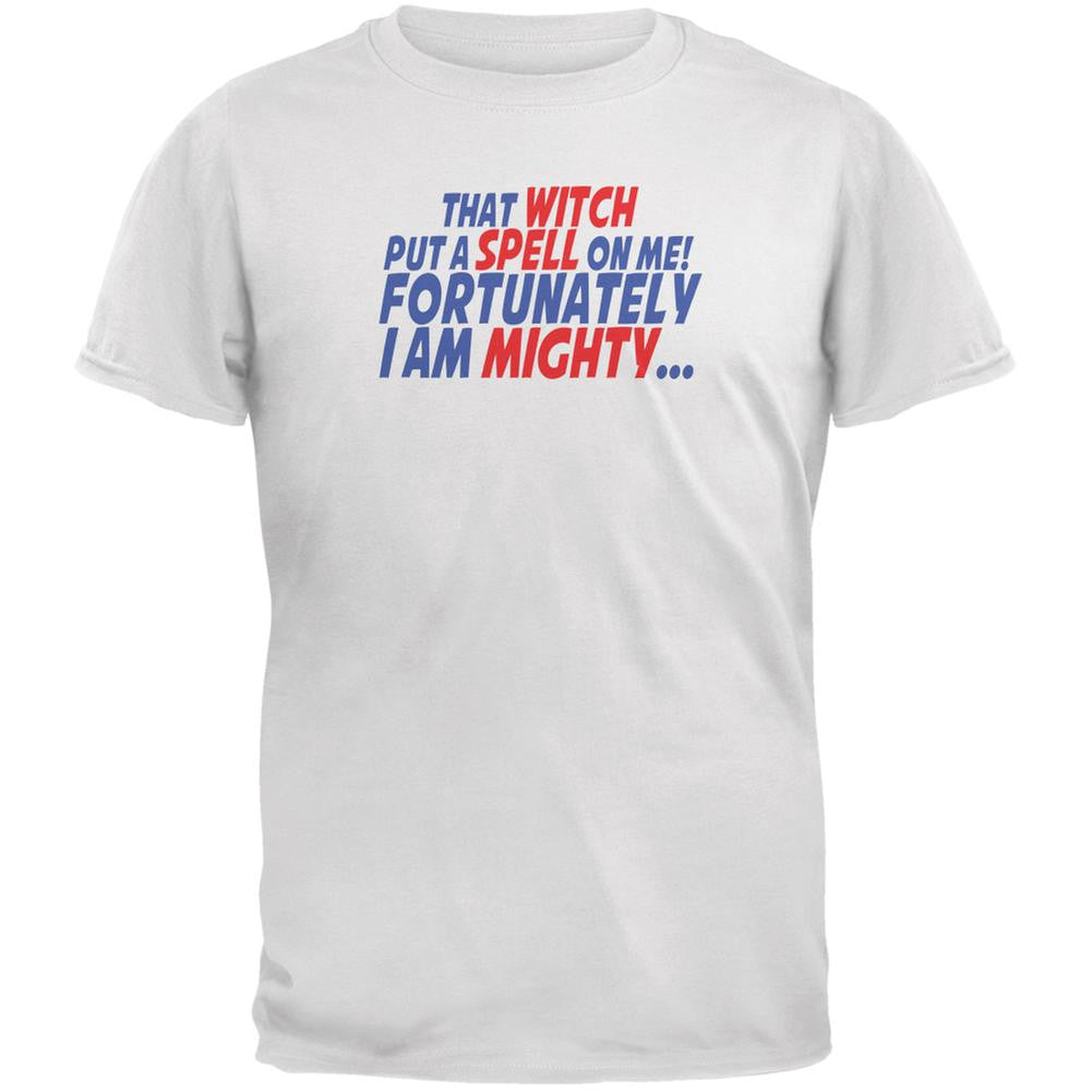 Witch Spell Mighty Funny White Adult T-Shirt Men's T-Shirts Old Glory 2XL White 