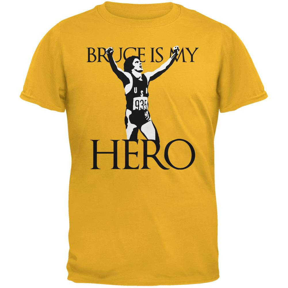 Bruce Is My Hero Gold Adult T-Shirt Men's T-Shirts Old Glory 2XL Yellow 