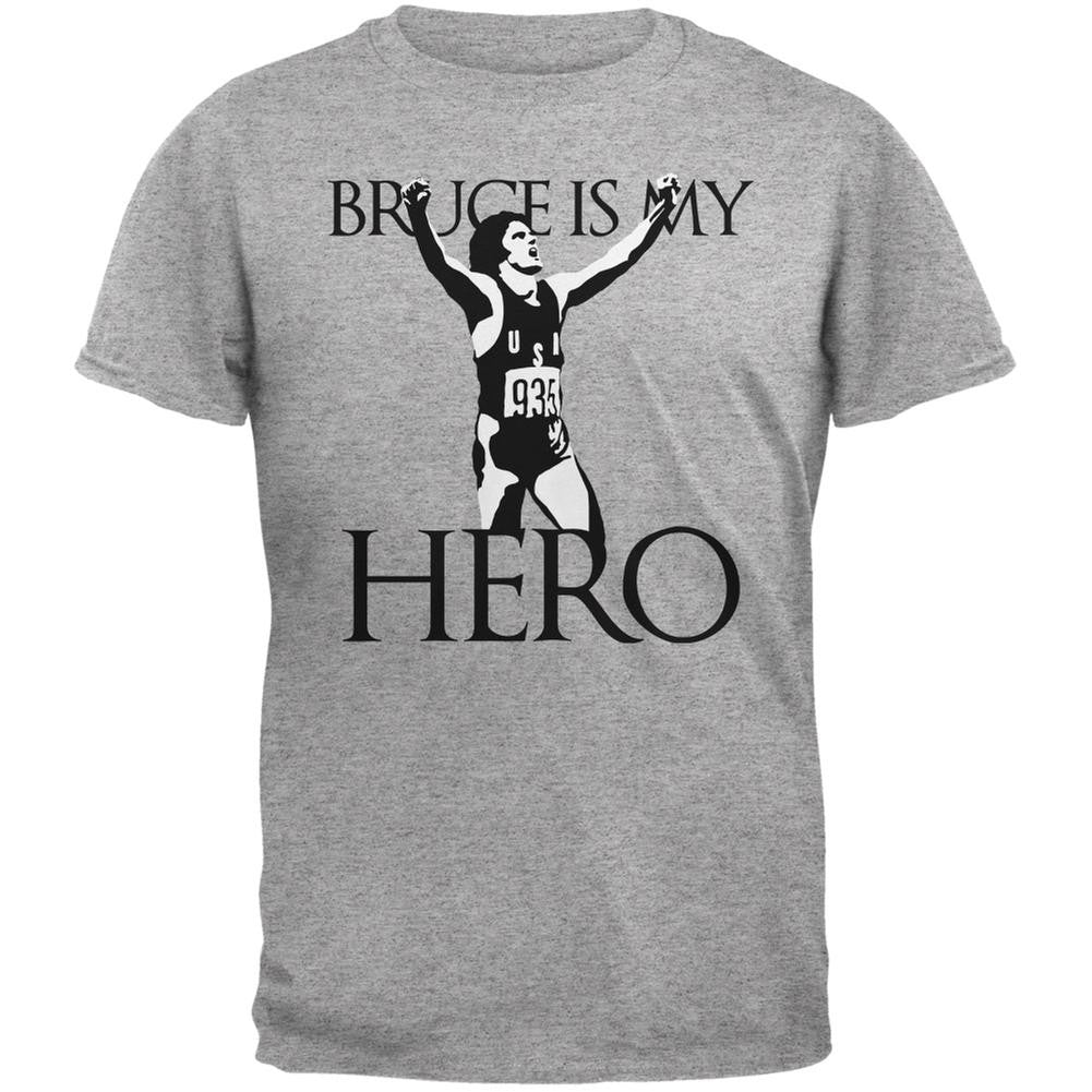 Bruce Is My Hero Heather Grey Adult T-Shirt Men's T-Shirts Old Glory 2XL Grey 