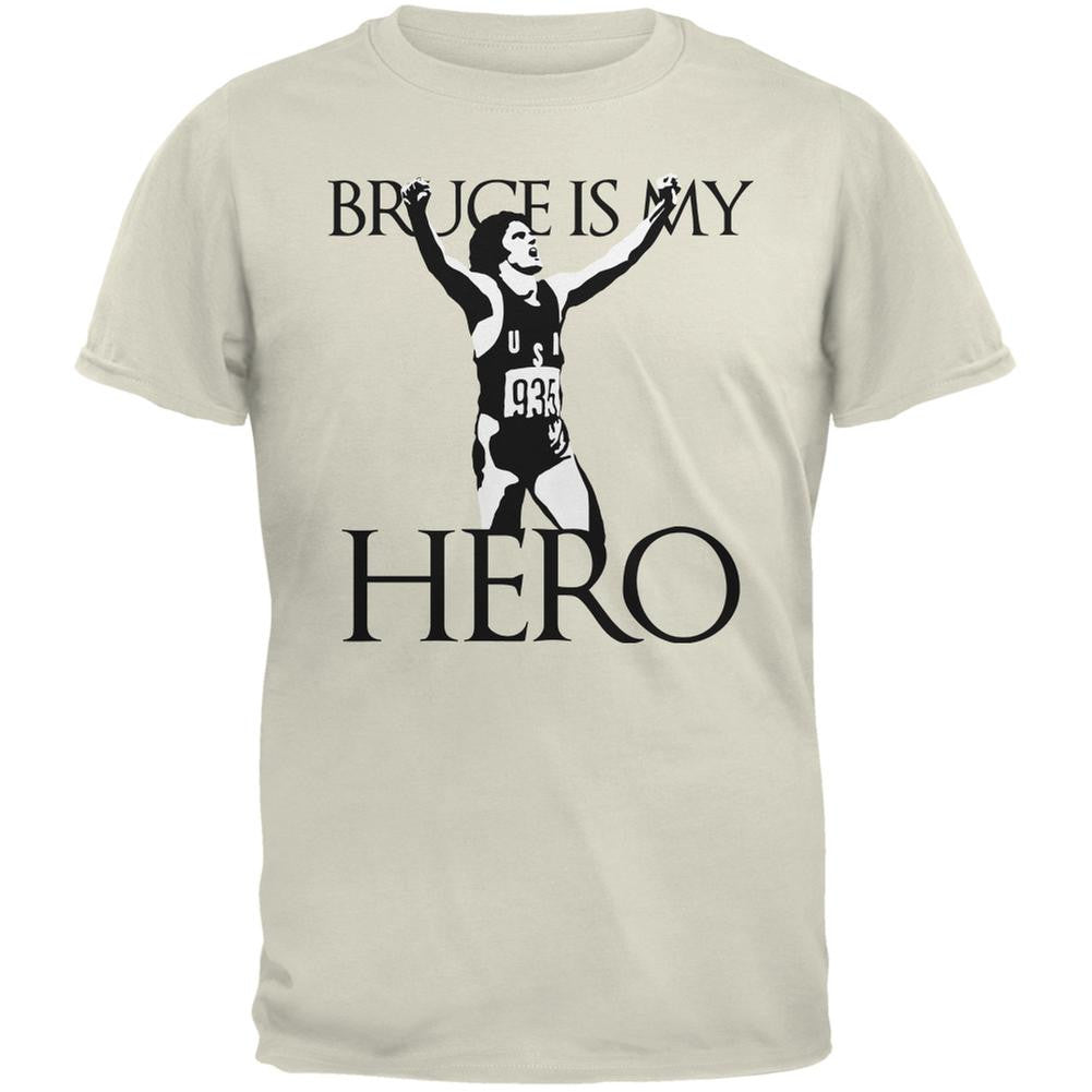 Bruce Is My Hero Natural Adult T-Shirt Men's T-Shirts Old Glory 2XL Off-White 