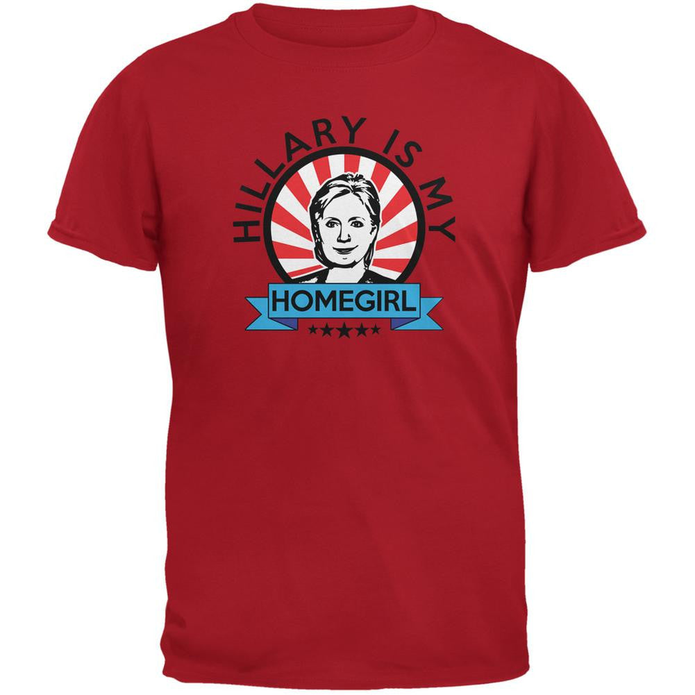 Hillary Is My Homegirl Red Adult T-Shirt Men's T-Shirts Old Glory 2XL Red 