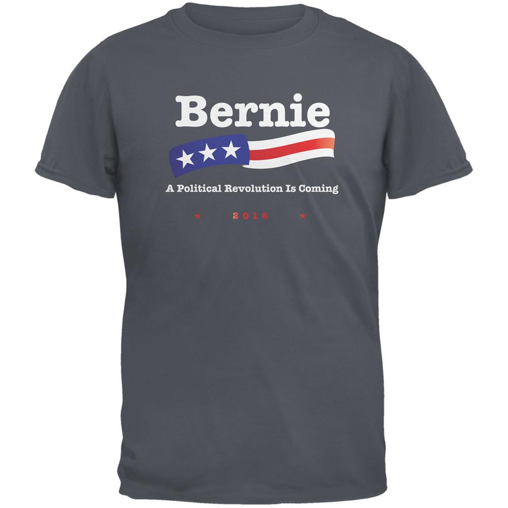 Election 2016 Bernie Sanders Revolution Charcoal Grey Adult T-Shirt Men's T-Shirts Old Glory 2XL Grey 