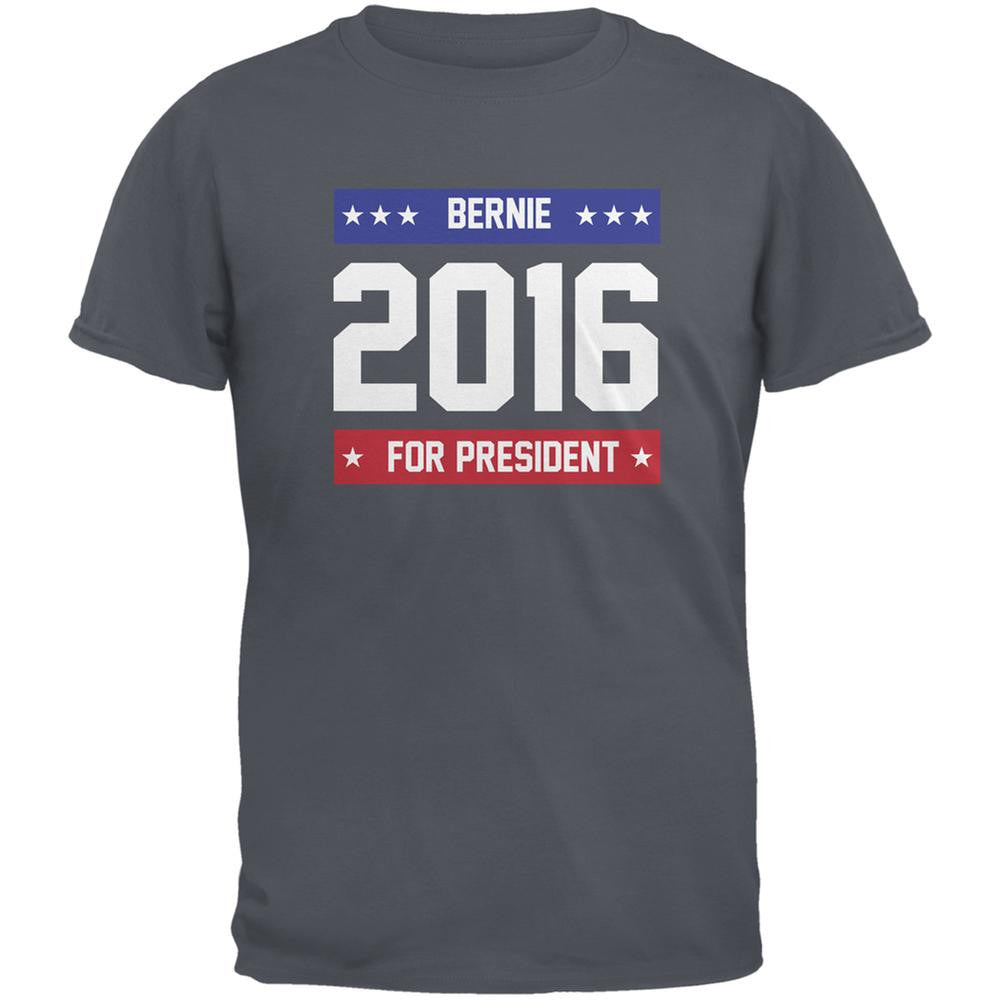 Election 2016 Bernie for President 2016 Charcoal Grey Adult T-Shirt Men's T-Shirts Old Glory 2XL Grey 