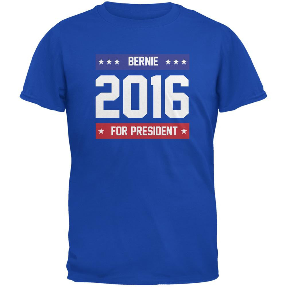 Election 2016 Bernie for President 2016 Royal Adult T-Shirt Men's T-Shirts Old Glory 2XL Blue 