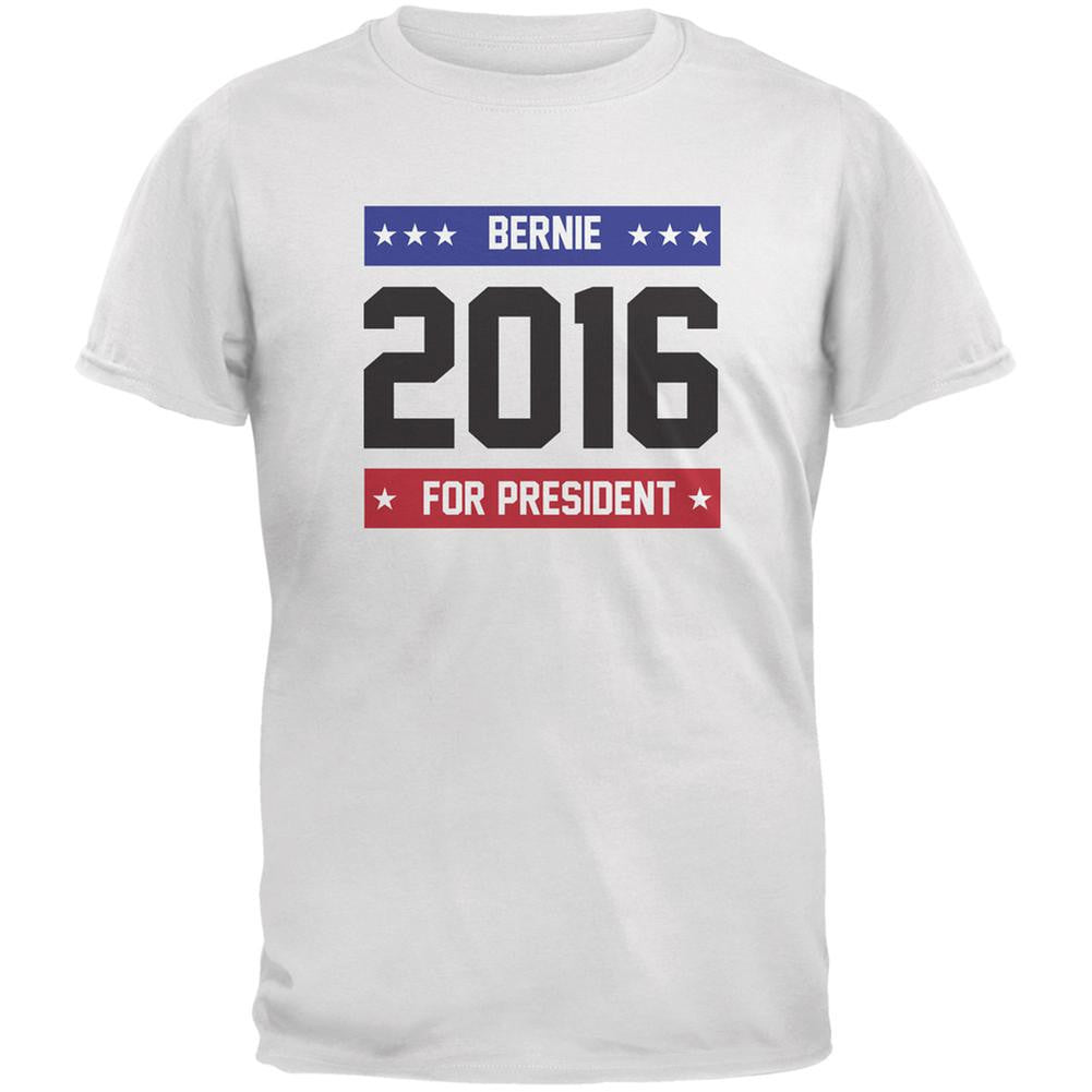 Election 2016 Bernie for President 2016 White Adult T-Shirt Men's T-Shirts Old Glory 2XL White 