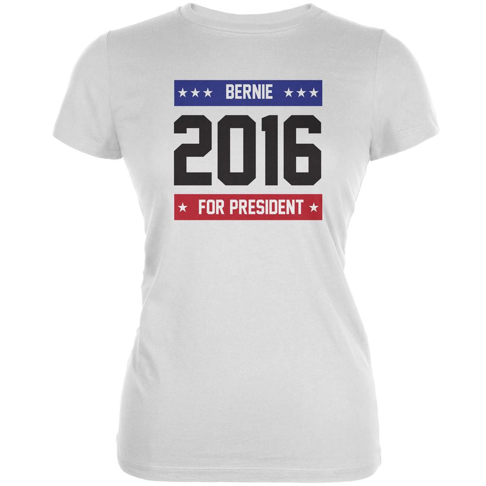 Election 2016 Bernie for President 2016 White Juniors Soft T-Shirt Juniors T-Shirts Old Glory 2XL White 