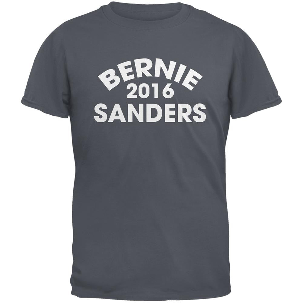 Election 2016 Bernie Varsity Charcoal Grey Adult T-Shirt Men's T-Shirts Old Glory 2XL Grey 