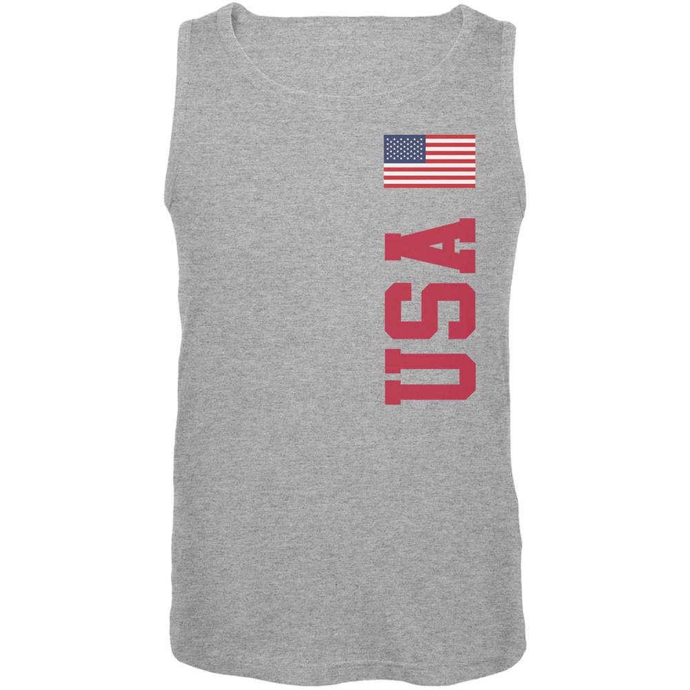 World Cup USA Heather Grey Adult Tank Top Men's Tank Tops FIFA 2XL Grey 