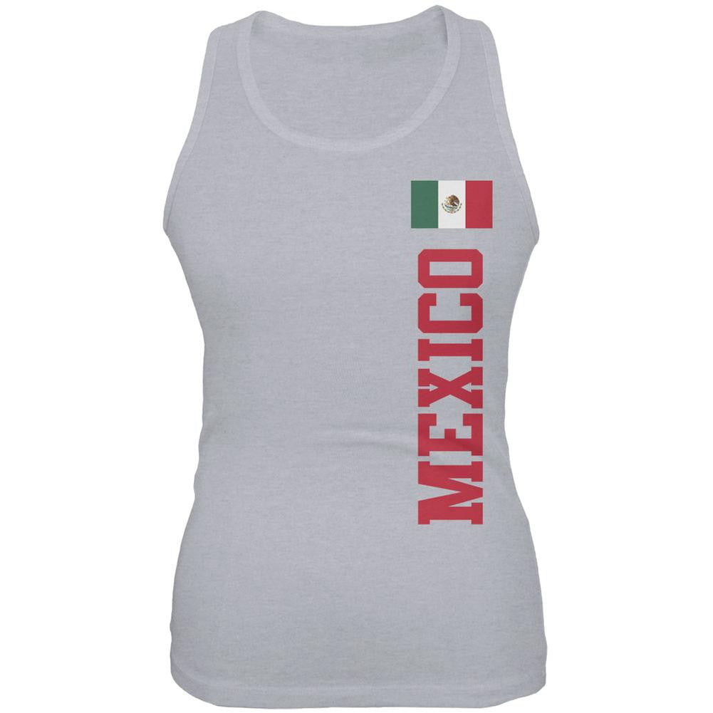 World Cup Mexico Heather Grey Juniors Soft Tank Top Juniors Tank Tops FIFA 2XL Grey 