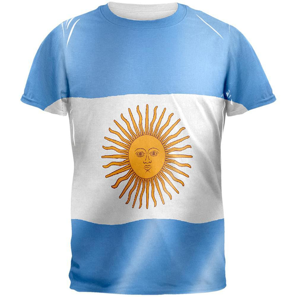 World Cup - Argentina Flag All Over Adult T-Shirt Men's T-Shirts FIFA 2XL Multi 