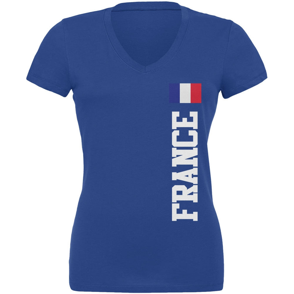 World Cup France Royal Juniors V-Neck T-Shirt Juniors V-Neck T-Shirts FIFA   