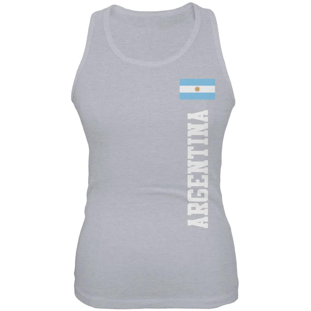 World Cup Argentina Heather Grey Juniors Soft Tank Top Juniors Tank Tops FIFA 2XL Grey 