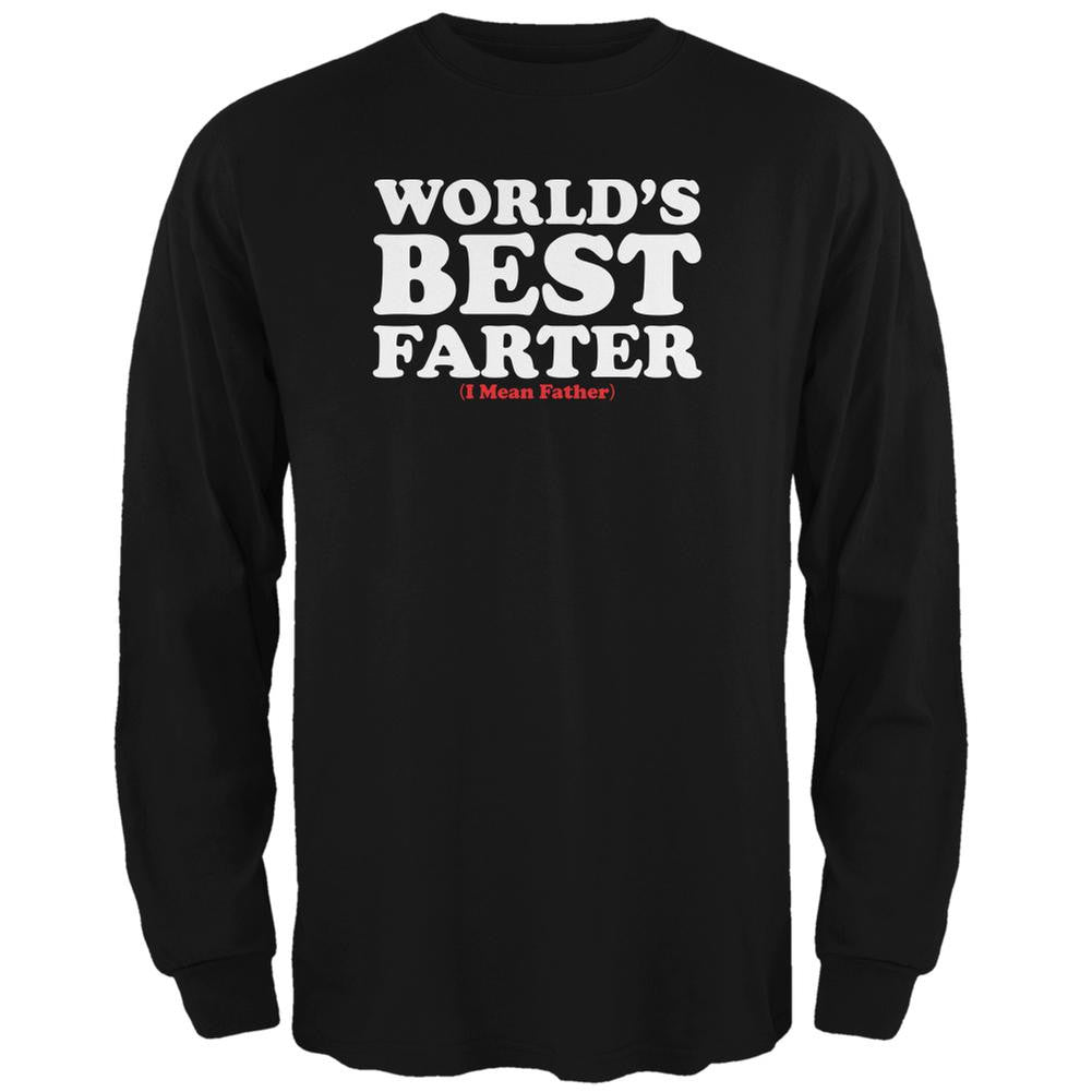 Fathers Day - World's Best Farter Black Adult Long Sleeve T-Shirt Men's Long Sleeves Old Glory 2XL Black 