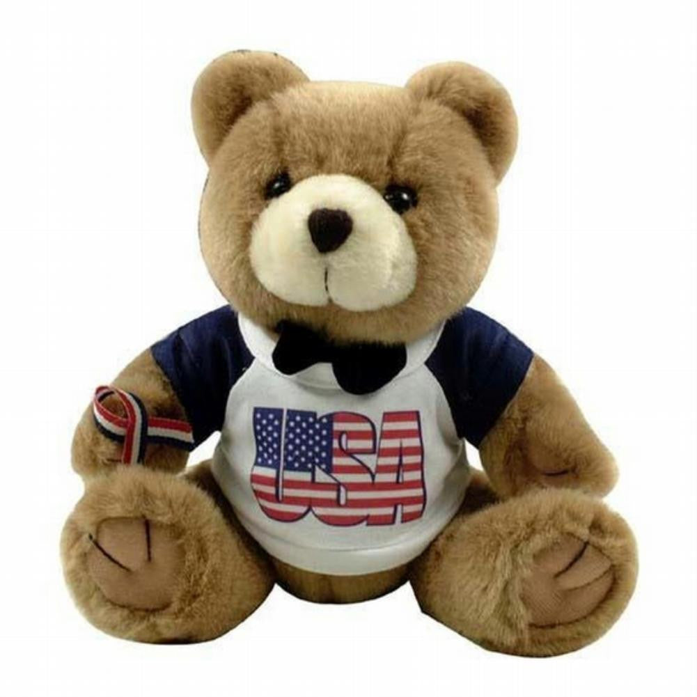 Patriotic Brown Teddy Bear Plush Toys Old Glory   