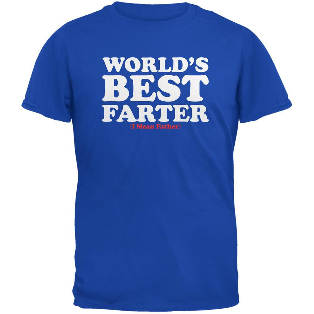 Fathers Day - World's Best Farter Royal Adult T-Shirt Men's T-Shirts Old Glory 2XL Blue 